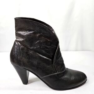 Nero Giardini Black Leather Womens Ankle Boots Size 38 EU Size 8 US